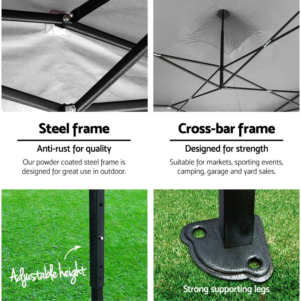 Instahut Gazebo Pop Up Marquee 3x3m Outdoor Tent Folding Wedding Gazebos White Does not apply
