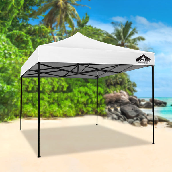 Instahut Gazebo Pop Up Marquee 3x3 Outdoor Wedding Base Pod Kit White Instahut