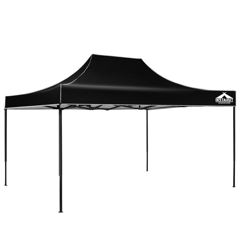 Instahut Gazebo Pop Up Marquee 3x4.5m Outdoor Tent Folding Wedding Gazebos Black Does not apply