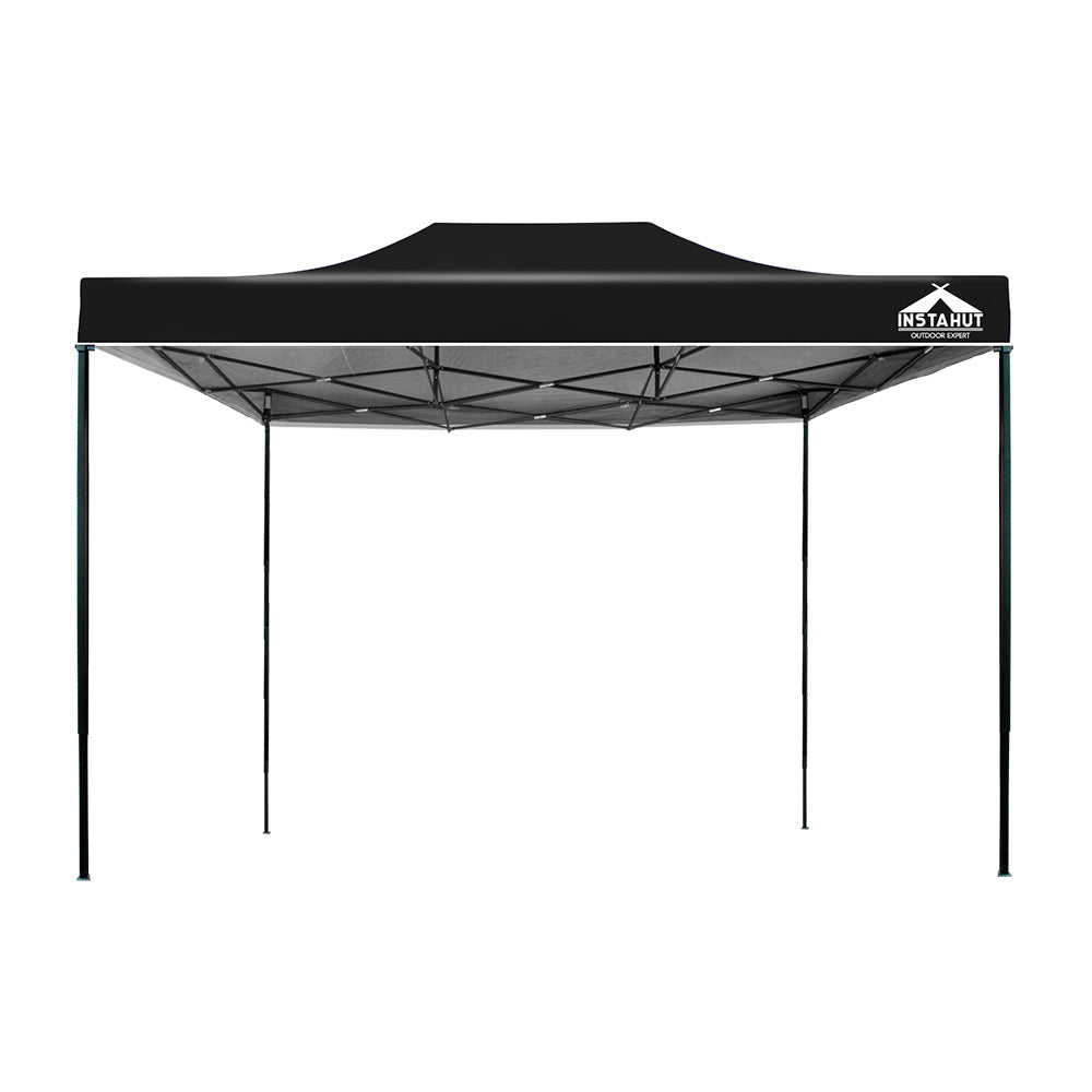 Instahut Gazebo Pop Up Marquee 3x4.5m Outdoor Tent Folding Wedding Gazebos Black Does not apply