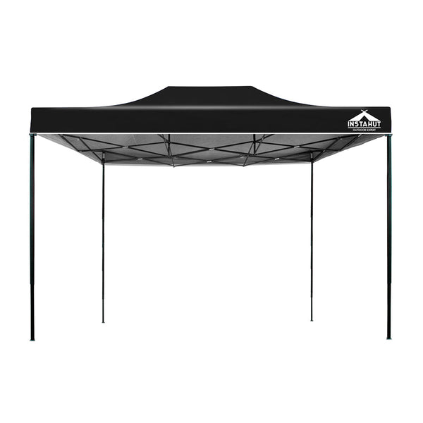 Instahut Gazebo Pop Up Marquee 3x4.5m Outdoor Tent Folding Wedding Gazebos Black Does not apply