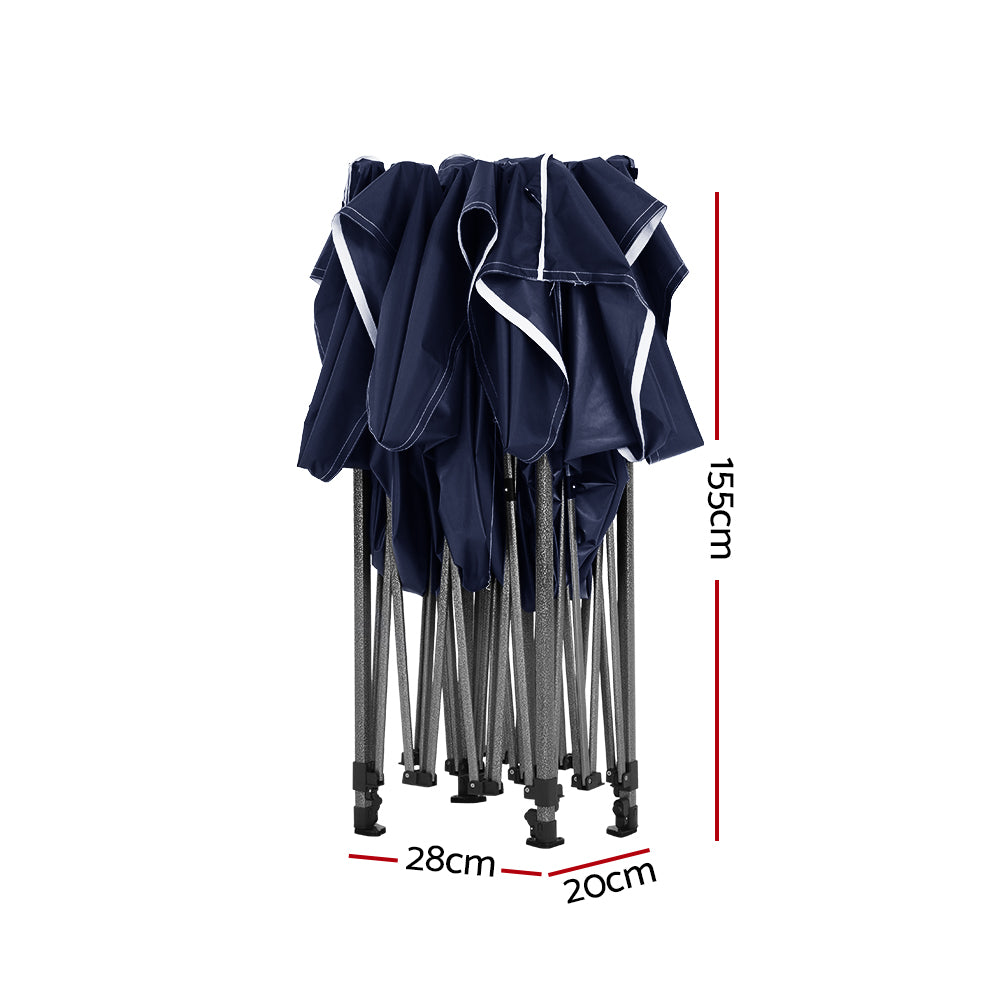 Instahut Gazebo Pop Up 3x4.5m w/Base Podx4 Marquee Folding Outdoor Wedding Camping Tent Shade Canopy Navy Does not apply