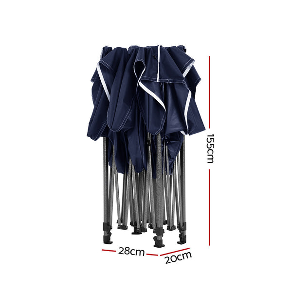 Instahut Gazebo Pop Up 3x4.5m w/Base Podx4 Marquee Folding Outdoor Wedding Camping Tent Shade Canopy Navy Does not apply