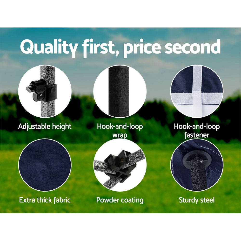 Instahut Gazebo Pop Up 3x4.5m w/Base Podx4 Marquee Folding Outdoor Wedding Camping Tent Shade Canopy Navy Does not apply