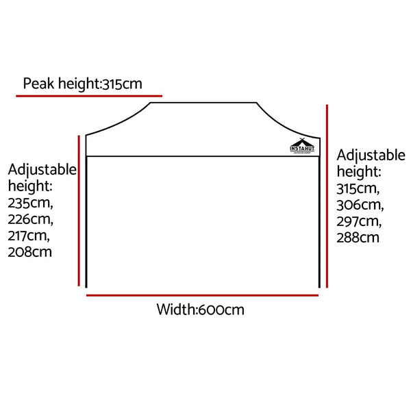 Instahut Gazebo Pop Up Marquee 3x6m Outdoor Tent Folding Wedding Gazebos Navy Does not apply