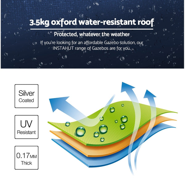 Instahut Gazebo Pop Up Marquee 3x6 Outdoor Wedding Base Pod Kit Navy Instahut