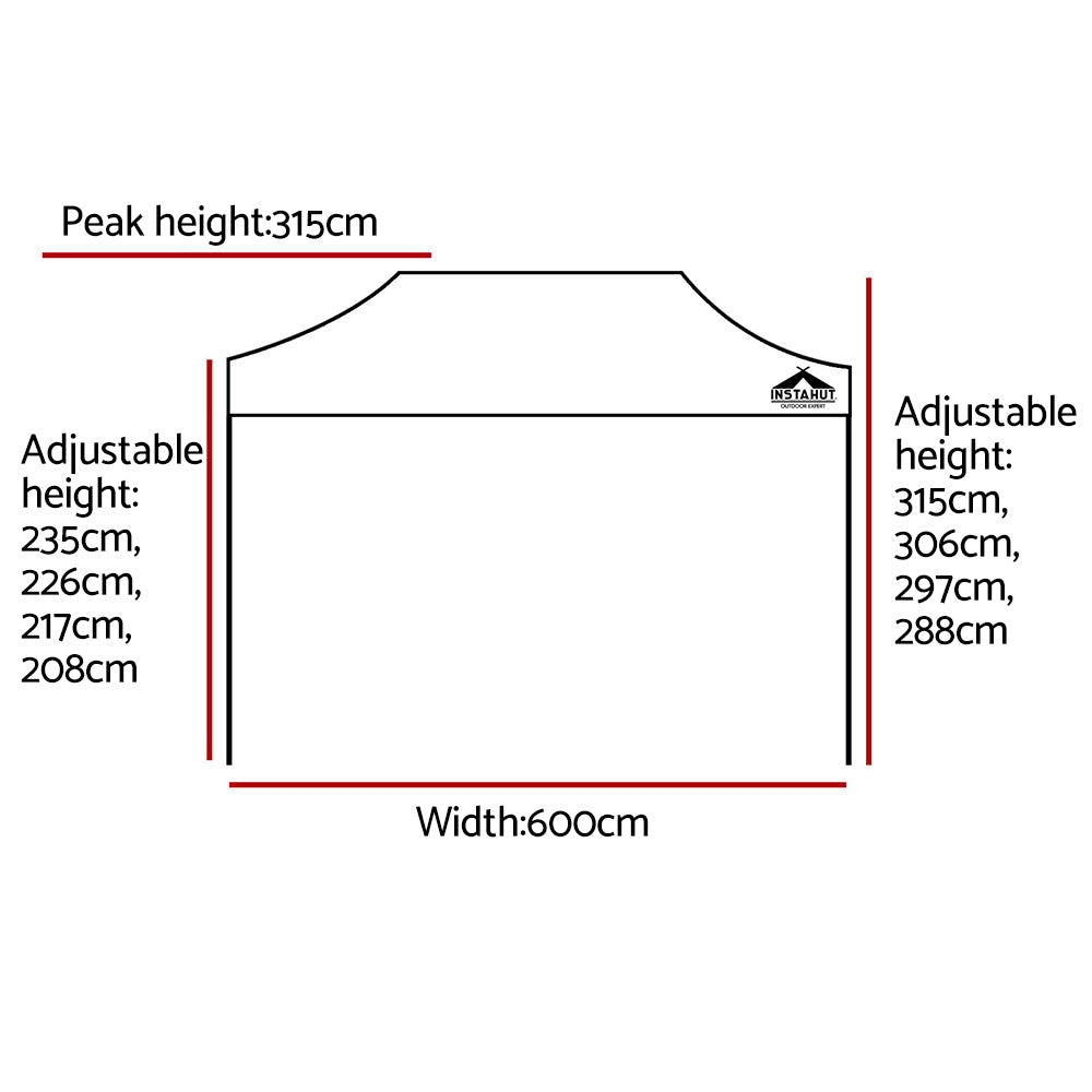 Instahut Gazebo Pop Up Marquee 3x6m Outdoor Tent Folding Wedding Gazebos White Does not apply