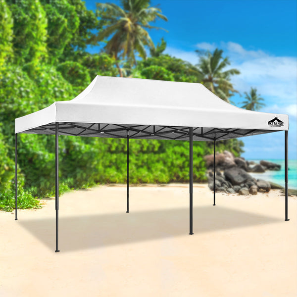 Instahut Gazebo Pop Up Marquee 3x6m Outdoor Tent Folding Wedding Gazebos White Does not apply