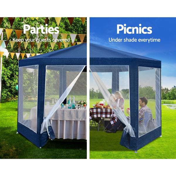 Instahut Gazebo Wedding Party Marquee Tent Canopy Outdoor Camping Gazebos Navy Instahut