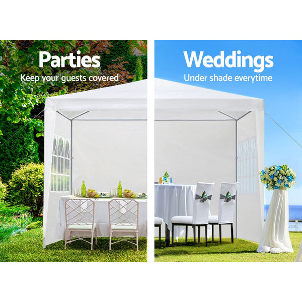 Instahut Gazebo 3x3 Outdoor Marquee Gazebos Wedding Party Camping Tent 4 Wall Panels Does not apply