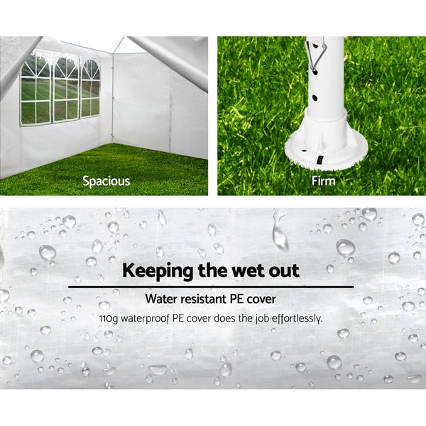 Instahut Gazebo 3x3 Outdoor Marquee Gazebos Wedding Party Camping Tent 4 Wall Panels Does not apply