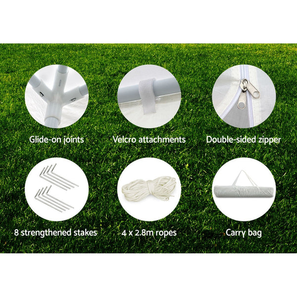 Instahut Gazebo 3x3 Outdoor Marquee Gazebos Wedding Party Camping Tent 4 Wall Panels Does not apply