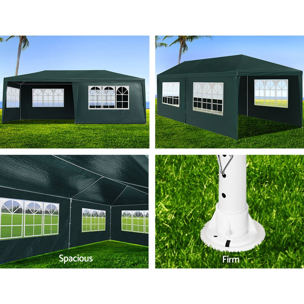 Instahut Gazebo 3x6 Outdoor Marquee Gazebos Wedding Party Camping Tent 4 Wall Panels Instahut