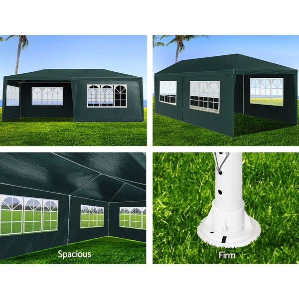 Instahut Gazebo 3x6 Outdoor Marquee Gazebos Wedding Party Camping Tent 4 Wall Panels Instahut