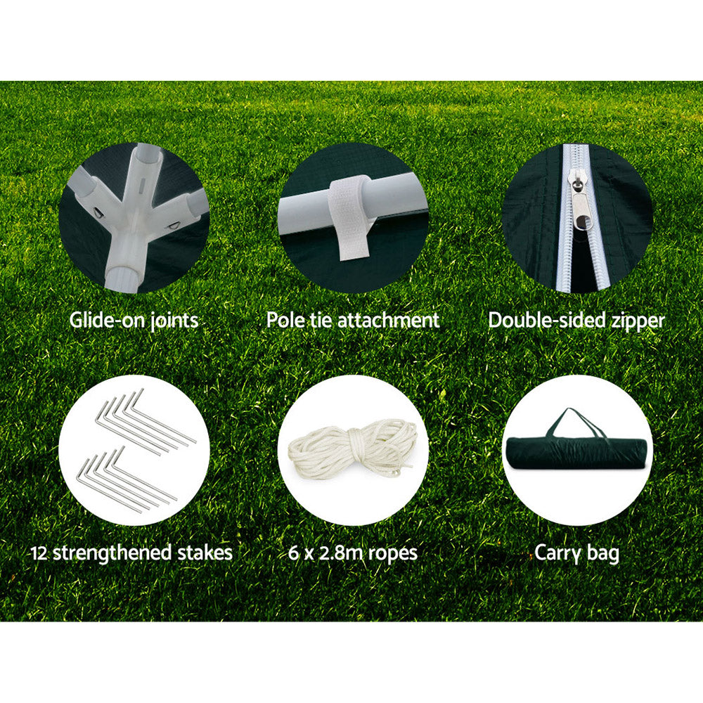 Instahut Gazebo 3x6 Outdoor Marquee Gazebos Wedding Party Camping Tent 4 Wall Panels Instahut