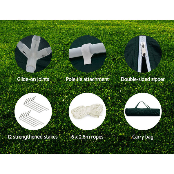 Instahut Gazebo 3x6 Outdoor Marquee Gazebos Wedding Party Camping Tent 4 Wall Panels Instahut