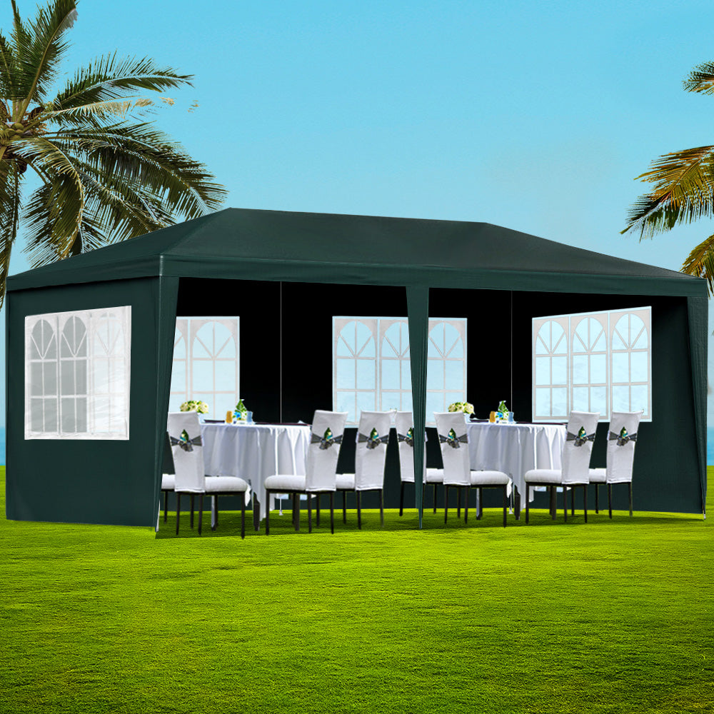 Instahut Gazebo 3x6 Outdoor Marquee Gazebos Wedding Party Camping Tent 4 Wall Panels Instahut