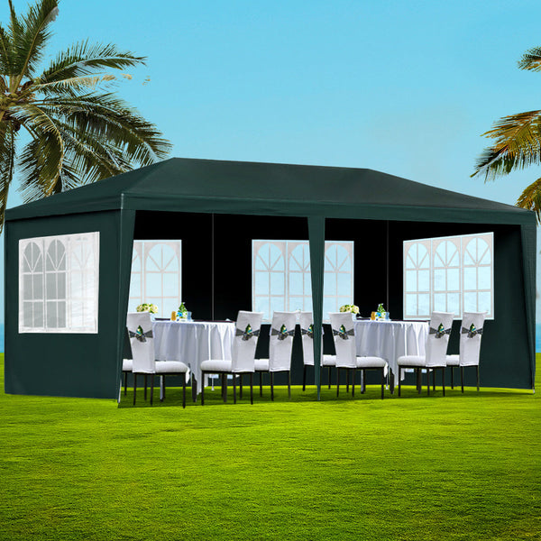 Instahut Gazebo 3x6 Outdoor Marquee Gazebos Wedding Party Camping Tent 4 Wall Panels Instahut