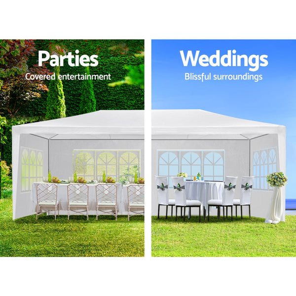 Instahut Gazebo 3x6 Outdoor Marquee Side Wall Party Wedding Tent Camping White Instahut