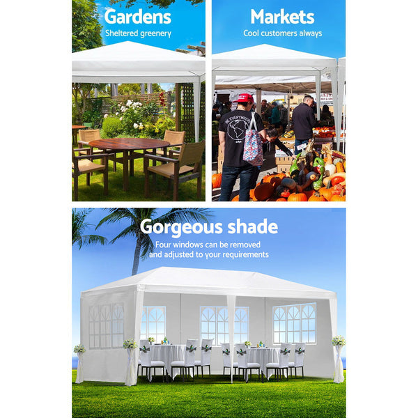 Instahut Gazebo 3x6 Outdoor Marquee Side Wall Party Wedding Tent Camping White Instahut