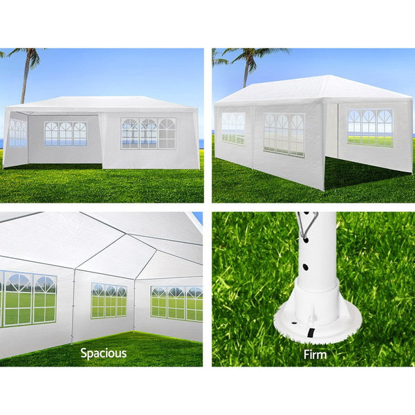 Instahut Gazebo 3x6 Outdoor Marquee Side Wall Party Wedding Tent Camping White Instahut
