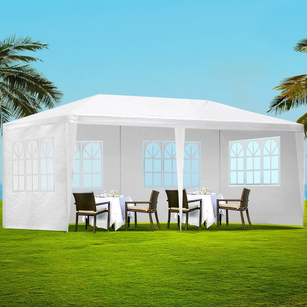 Instahut Gazebo 3x6 Outdoor Marquee Side Wall Party Wedding Tent Camping White Instahut