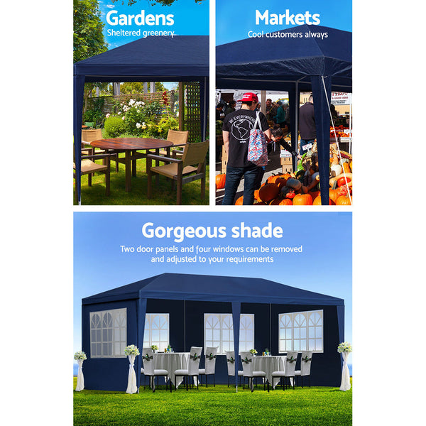 Instahut Gazebo 3x6 Outdoor Marquee Gazebos Wedding Party Camping Tent 6 Wall Panels Does not apply