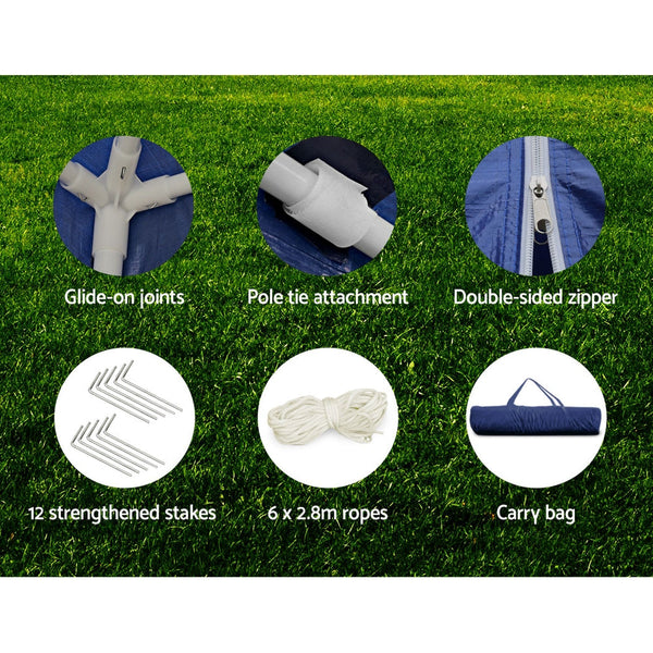 Instahut Gazebo 3x6 Outdoor Marquee Gazebos Wedding Party Camping Tent 6 Wall Panels Does not apply
