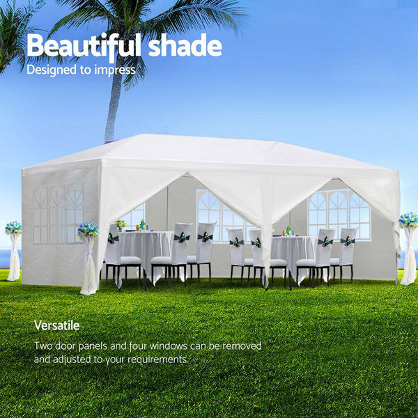 Instahut Gazebo Outdoor Marquee Wedding Gazebos Party Tent Camping White 3x6m Instahut