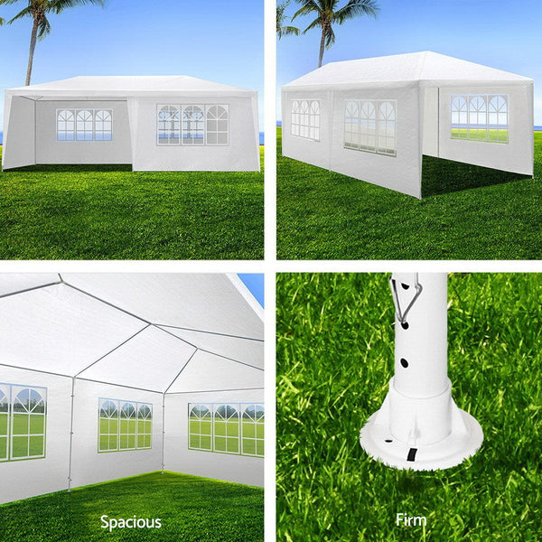 Instahut Gazebo Outdoor Marquee Wedding Gazebos Party Tent Camping White 3x6m Instahut