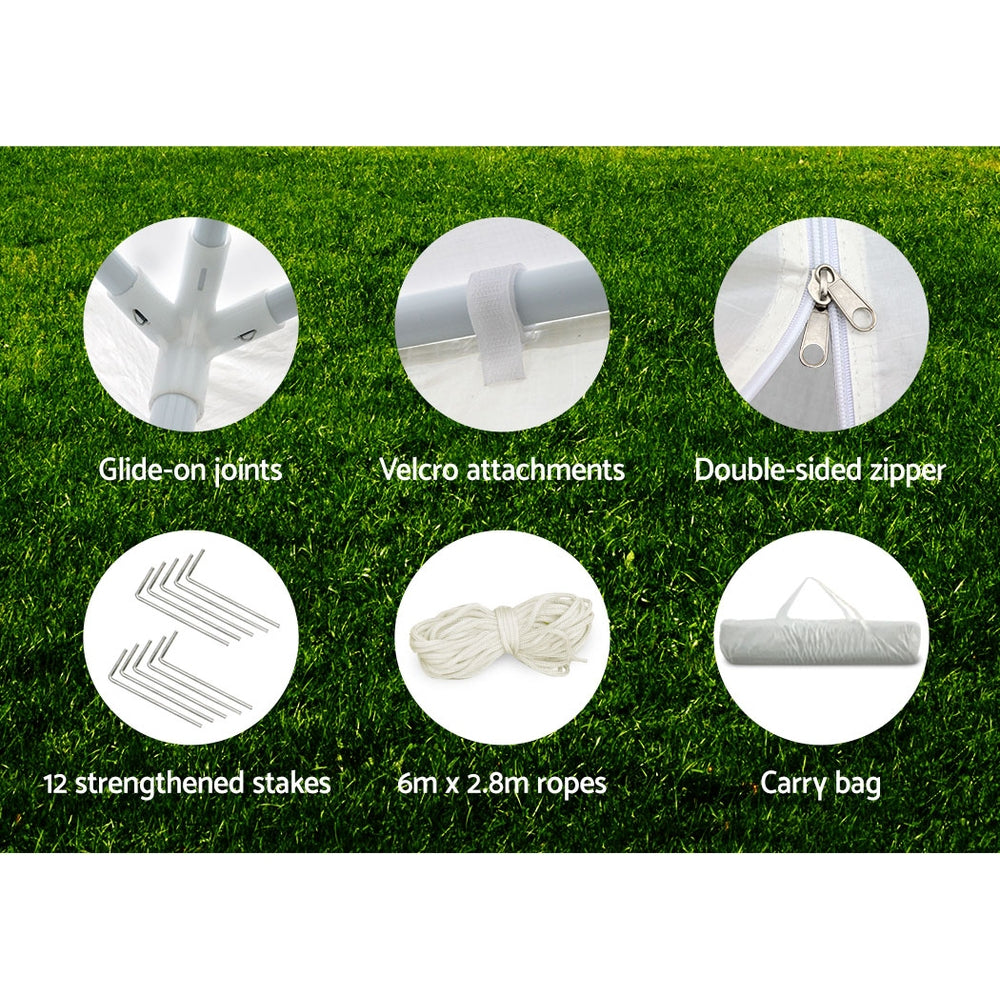 Instahut Gazebo Outdoor Marquee Wedding Gazebos Party Tent Camping White 3x6m Instahut