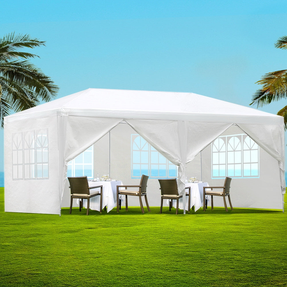 Instahut Gazebo Outdoor Marquee Wedding Gazebos Party Tent Camping White 3x6m Instahut