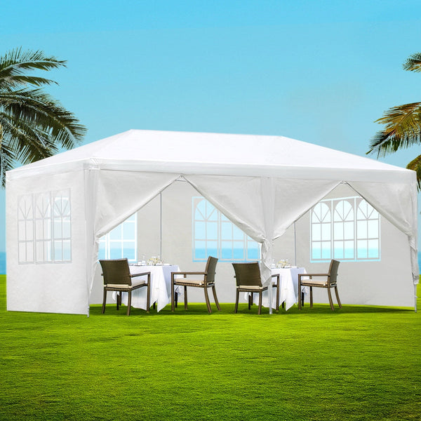 Instahut Gazebo Outdoor Marquee Wedding Gazebos Party Tent Camping White 3x6m Instahut
