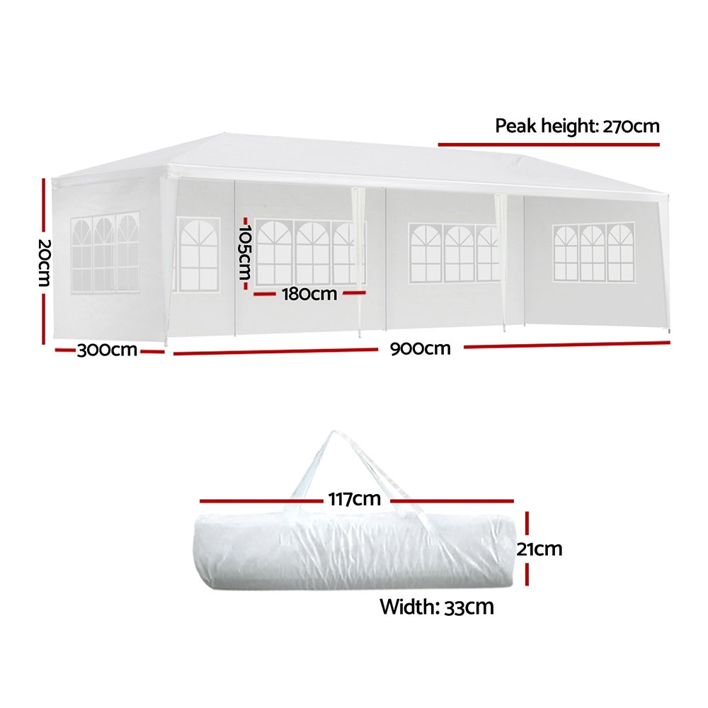 Instahut Gazebo 3x9 Outdoor Marquee Party Wedding Outdoor Tent Canopy Camping Instahut