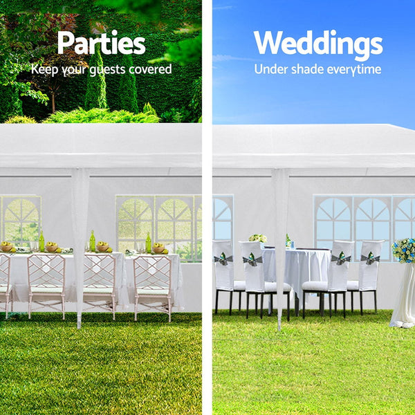 Instahut Gazebo 3x9 Outdoor Marquee Gazebos Wedding Party Camping Tent 8 Wall Panels Instahut