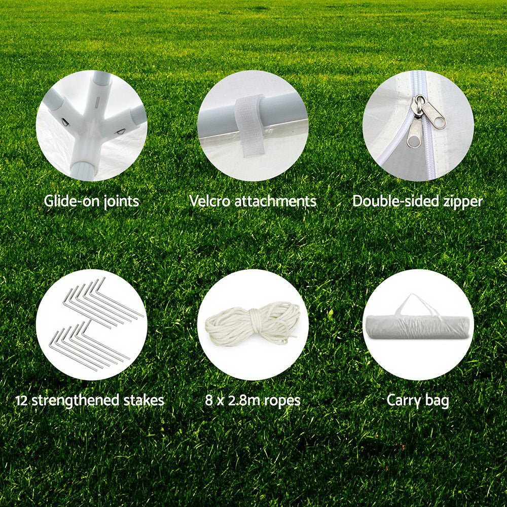 Instahut Gazebo 3x9 Outdoor Marquee Gazebos Wedding Party Camping Tent 8 Wall Panels Instahut