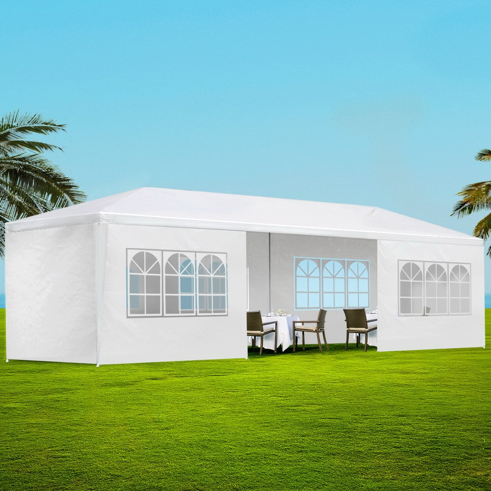 Instahut Gazebo 3x9 Outdoor Marquee Gazebos Wedding Party Camping Tent 8 Wall Panels Instahut