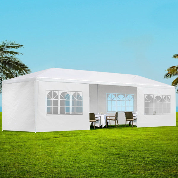 Instahut Gazebo 3x9 Outdoor Marquee Gazebos Wedding Party Camping Tent 8 Wall Panels Instahut