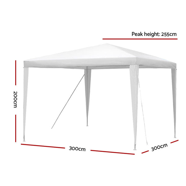 Instahut Wedding Gazebo Outdoor Marquee Party Tent Event Canopy Camping 3x3 White Instahut