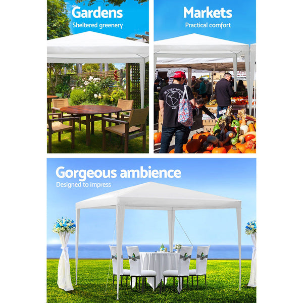 Instahut Wedding Gazebo Outdoor Marquee Party Tent Event Canopy Camping 3x3 White Instahut