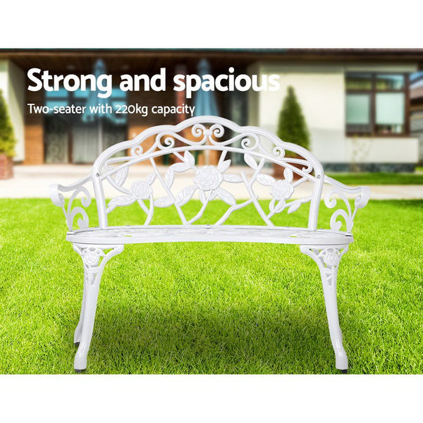 Gardeon Victorian Garden Bench – White freeshipping - Awezingly