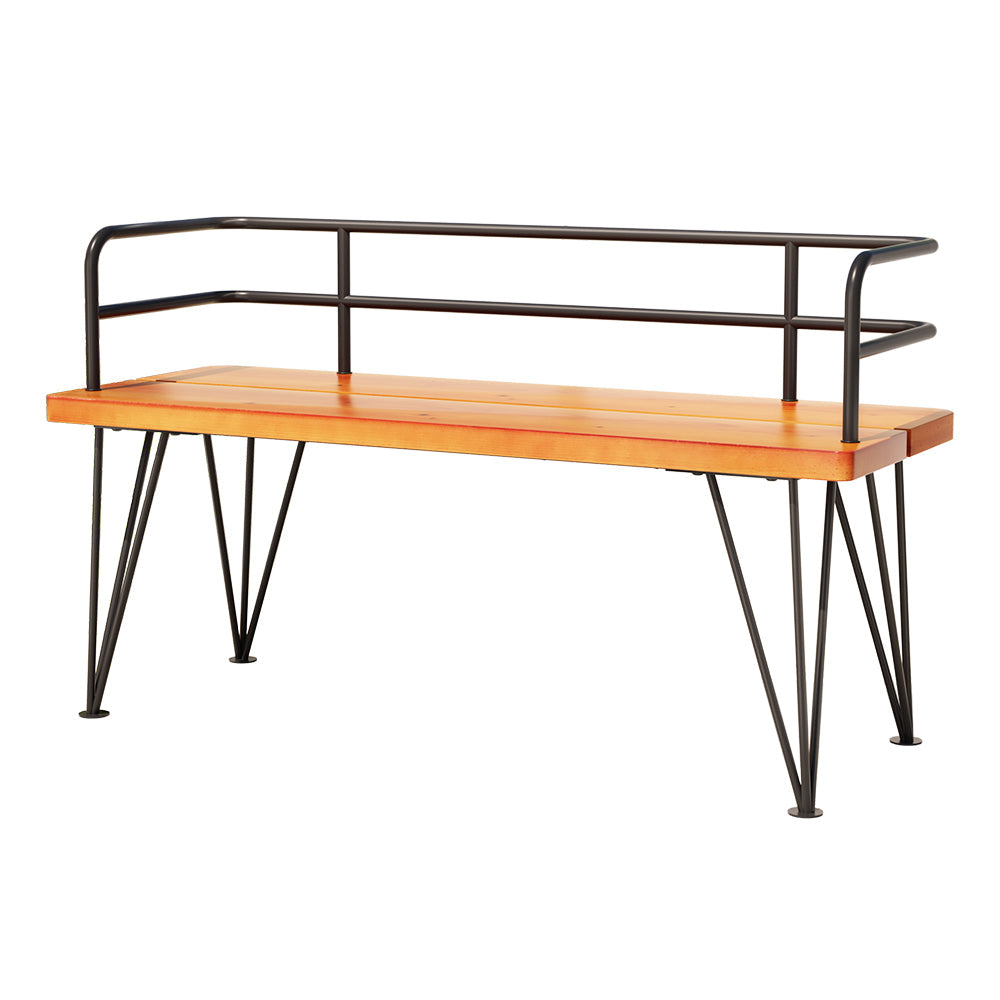 Gardeon Outdoor Garden Bench Lounge Chair Wooden Steel 3 Seater Patio Furniture Gardeon