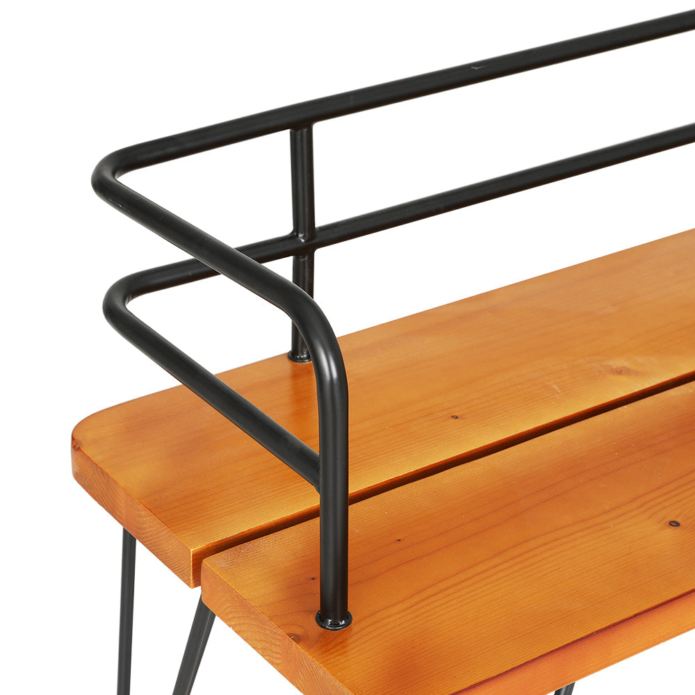 Gardeon Outdoor Garden Bench Lounge Chair Wooden Steel 3 Seater Patio Furniture Gardeon