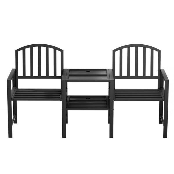 Gardeon Outdoor Garden Bench Steel Table and chair Patio Furniture Loveseat Park Gardeon