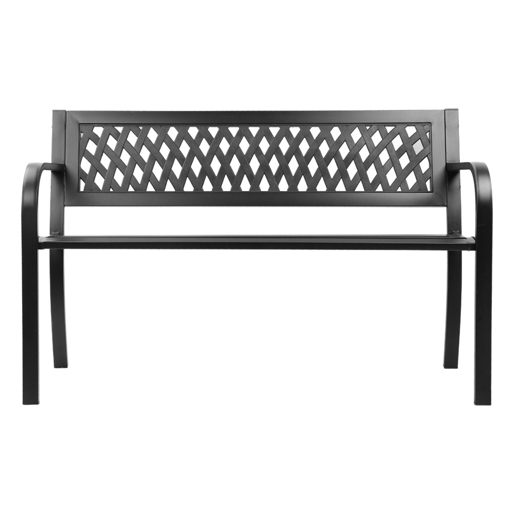Gardeon Steel Modern Garden Bench - Black Gardeon