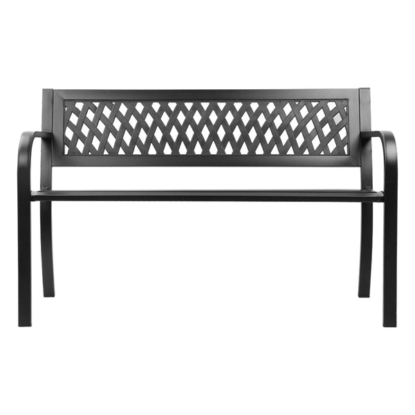 Gardeon Steel Modern Garden Bench - Black Gardeon