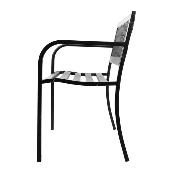 Gardeon Steel Modern Garden Bench - Black Gardeon