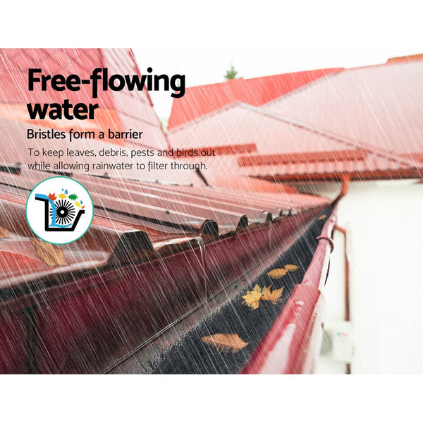 18 Pcs Gutter Brush Guard 100mm X 16.5m Length Leaf Twigs Filter Home Garden Giantz