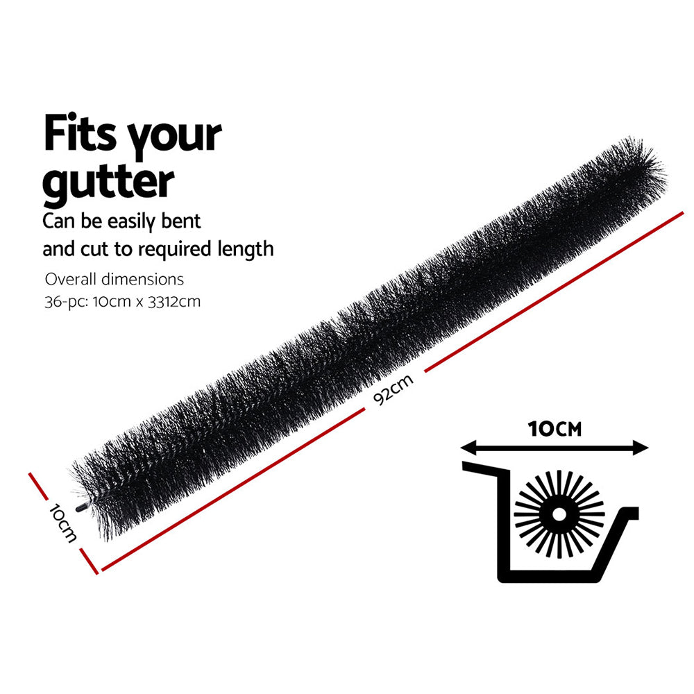 36 Pcs Gutter Brush Guard 92cm X 10cm Length Leaf Twigs Filter Home Garden Giantz