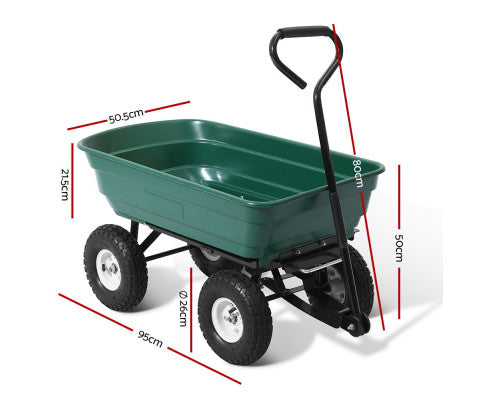 Gardeon 75L Garden Dump Cart - Green freeshipping - Awezingly